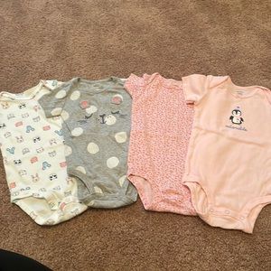 Set of 4 Carters 12 month onesies